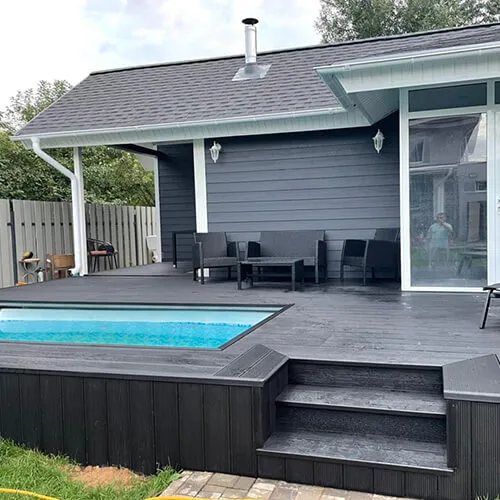 Настил из доски для бассейна (Антрацит)